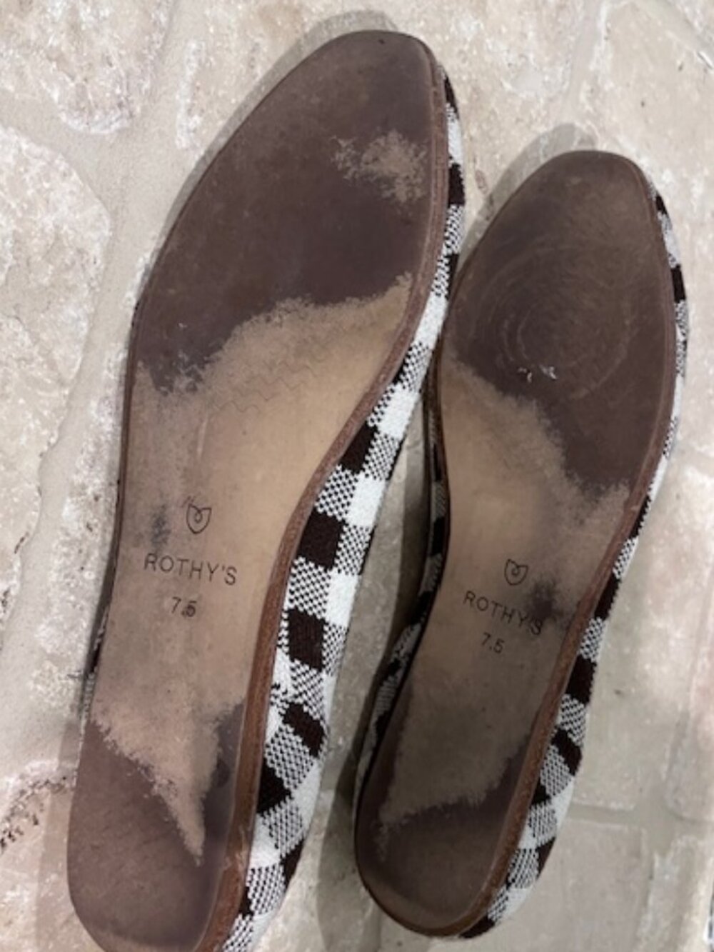 Rothy’s x Marta Ferri Special Edition Brown Gingham Checkered Loafers Size 7.5 - Picture 3 of 3